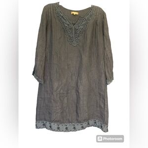 Carla Conti 100% linen midi dress size medium